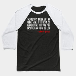 Albert Camus Rebellion Baseball T-Shirt